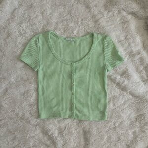 Elodie Mint Ribbed Knit Top